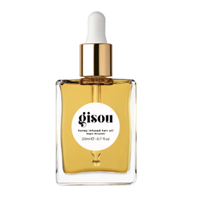 Vlasový olej  Honey Infused Hair Oil od Gisou pro hydrataci, lesk, tepelnou ochranu a kontrolu krepatění. 620 Kč
