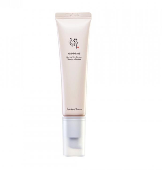 Beauty of Joseon - Revive Eye Serum Ginseng + Retinal – pečující sérum, které posiluje a zpevňuje jemnou pokožku v okolí očí. Obsahuje extrakt z ženšenu a niacinamid, jež působí protizánětlivě a pomáhají sjednotit tón pleti. Složení je dále obohaceno o retinal (v koncentraci 2 % = 0,02 % aktivní látky, zapouzdřený v liposomech pro minimalizaci podráždění) a peptidy. 449 Kč
