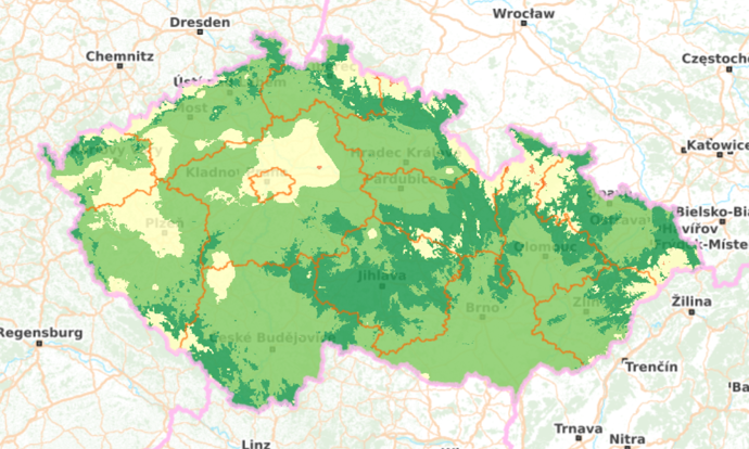 Houbová mapa k pátku 25. září 2029.