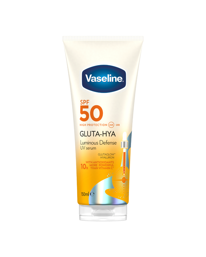 Vaseline Gluta-Hya UV sérum, které pokožku nejen vyživuje, ale díky SPF 50 ji také chrání před UVA a UVB zářením. 349,90 Kč