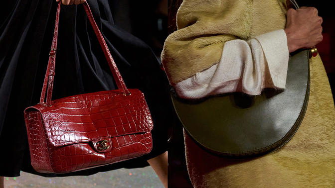 Burgundy a khakiChanel, Bottega Veneta