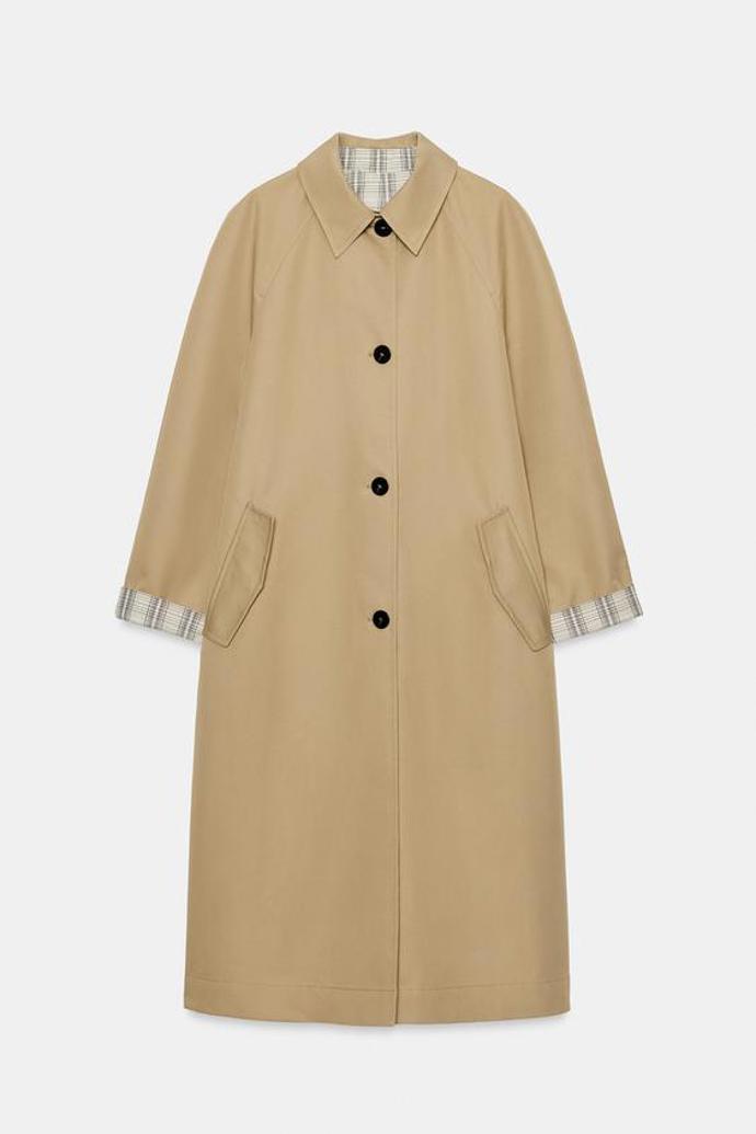 Dlouhý oboustranný trenčkot, Zara, 2599 Kč