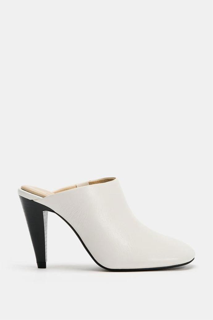 Kožené mules na podpatku, Zara, 1799 Kč