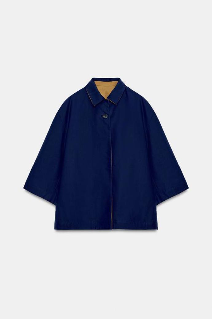 Krátký oboustranný trenčkot, Zara, 1999 Kč