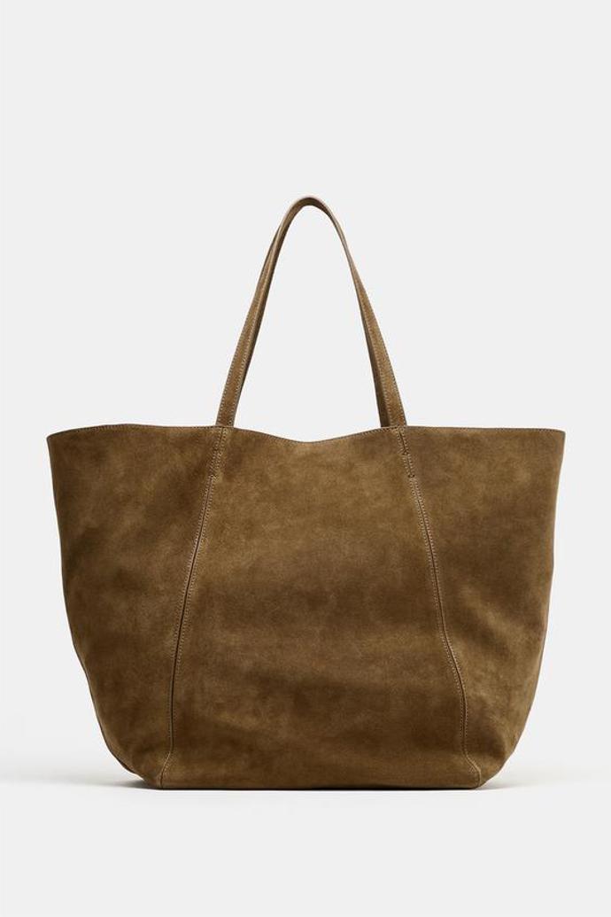 Maxi kabelka shopper ze semiše, Zara, 2999 Kč