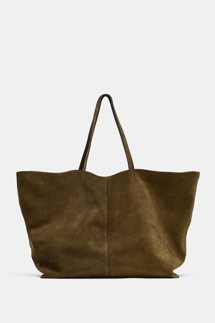 Maxi shopper kabelka z broušené kůže, Zara, 2999 Kč