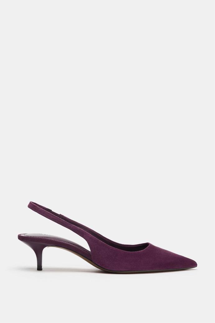 Semišové boty s volnou patou, Zara, 1299 Kč