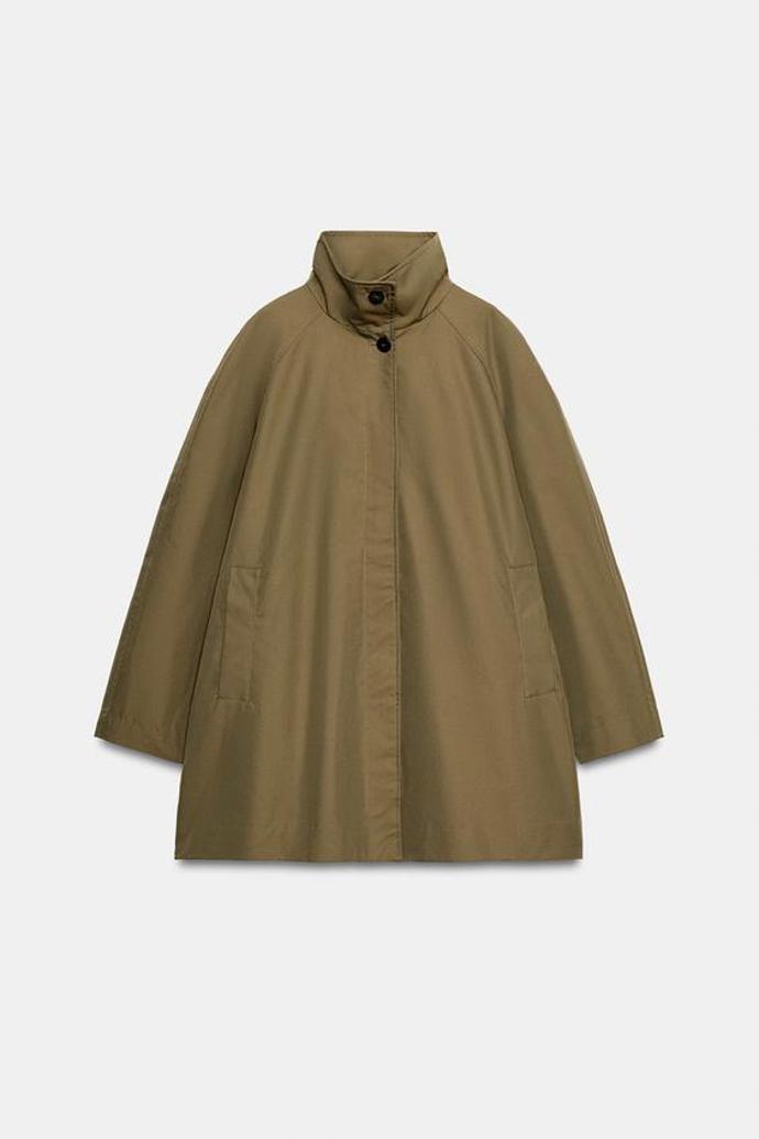 Midi trenčkot z vodoodpudivého materiálu, Zara, 1999 Kč