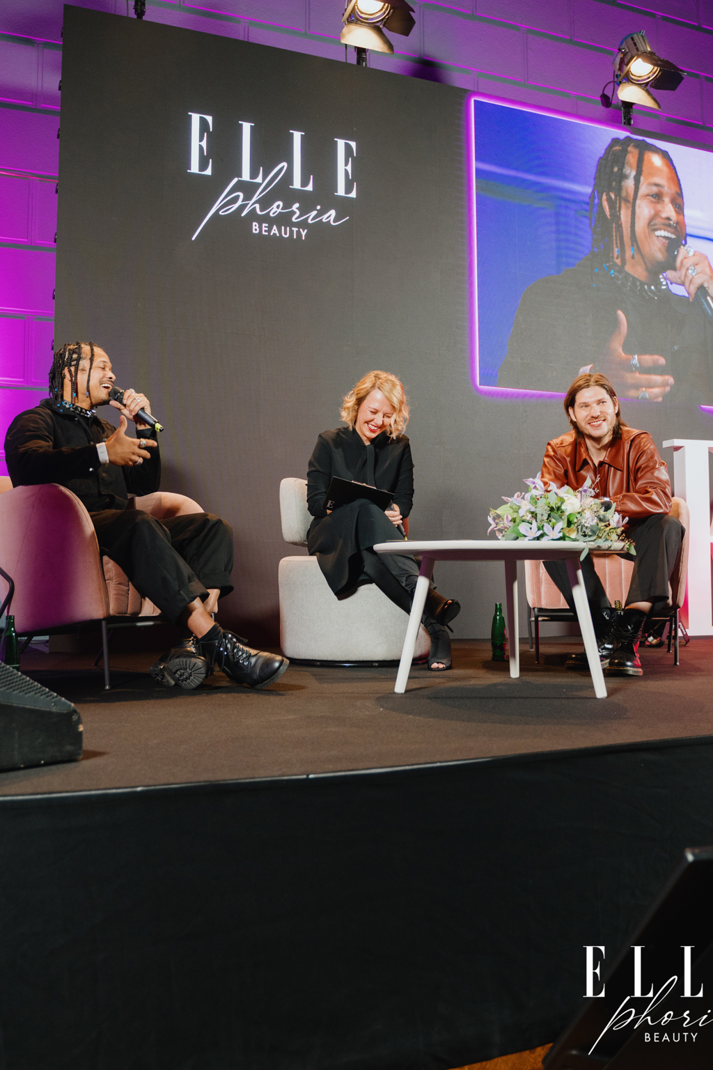 Ben Cristovao, Thea Prokop a Marcell během rozhovoru na festivalu krásy ELLEphoria
Ben Cristovao, Thea Prokop a Marcell během rozhovoru na festivalu krásy ELLEphoria