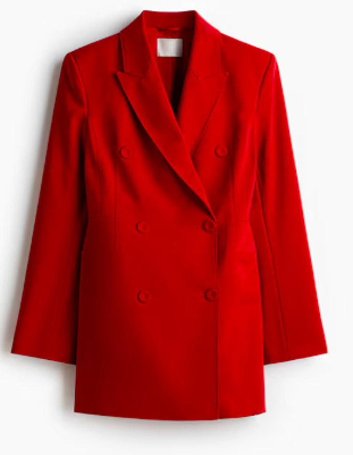 Červený blazer dress, 1699 Kč, H&M