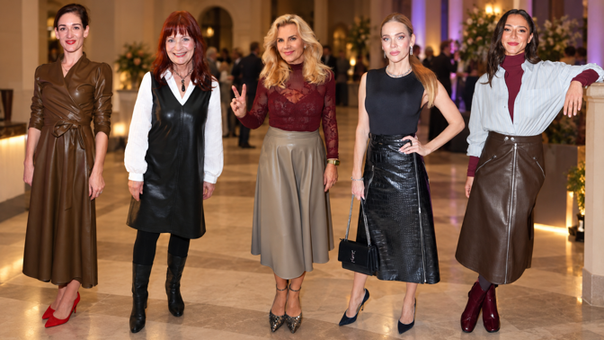 Slavné krásky v kůži: Decentní styling minišatů Ljuby Krbové i dráždivý krokodýl Andrey Verešové