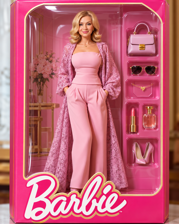 V Barbie světě by její outfit skvěle ladil s interiérem krabičky. 