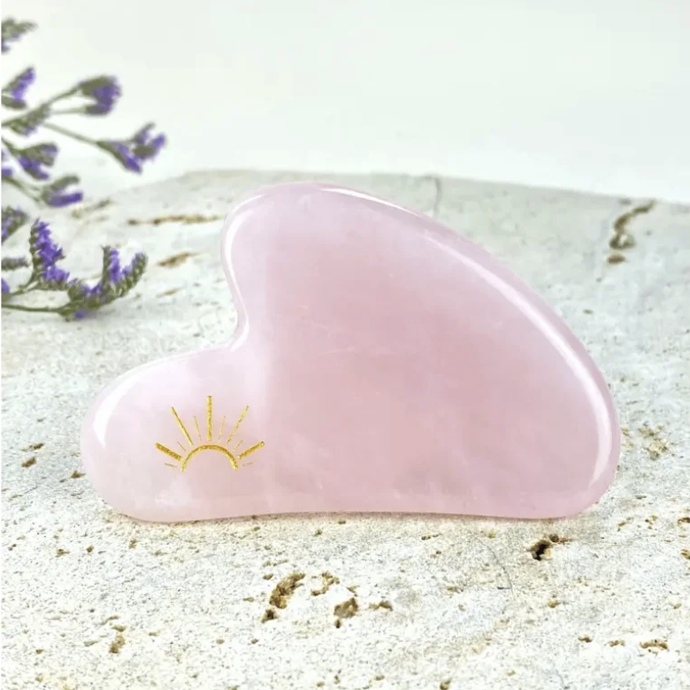 GUA SHA - destička srdce - růženín GUA SHA - destička srdce - růženín