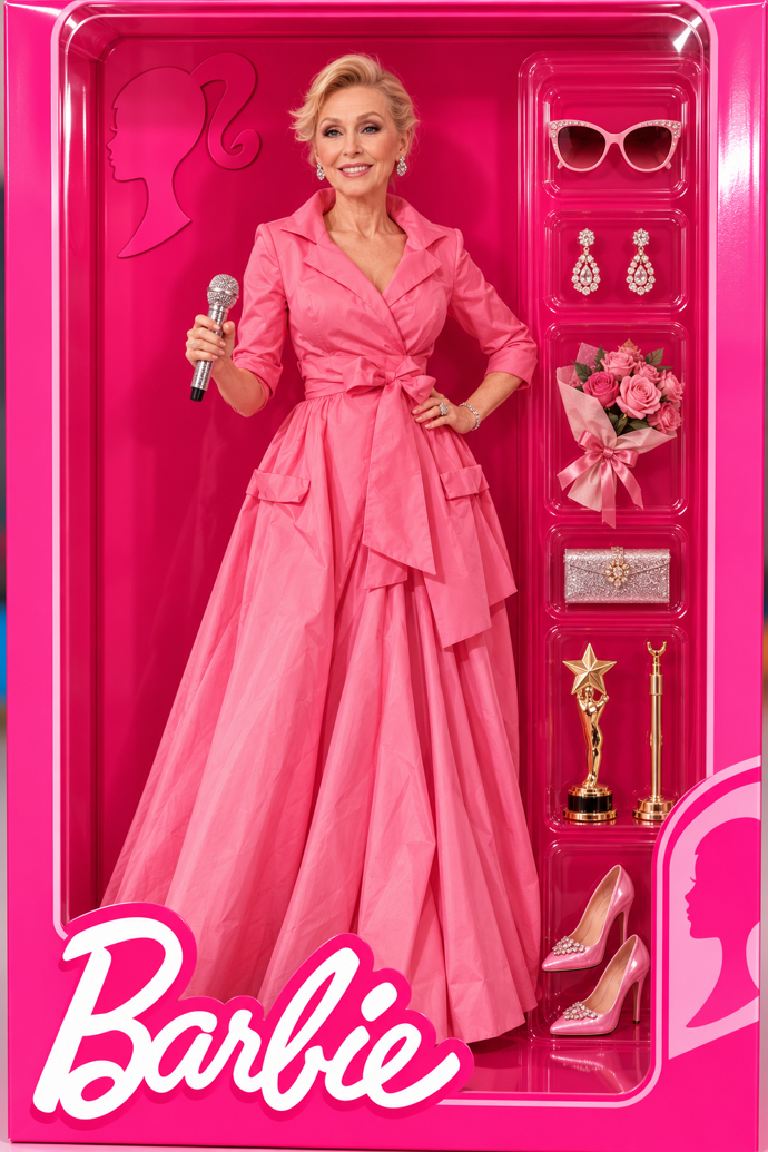 Zpěvačka má ve své speciální Barbie edici  dokonce i zlaté sošky a pugét květin.