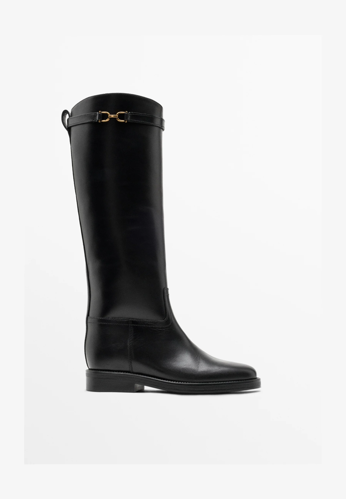 Kožené jezdecké kozačky, Massimo Dutti, 6000 Kč