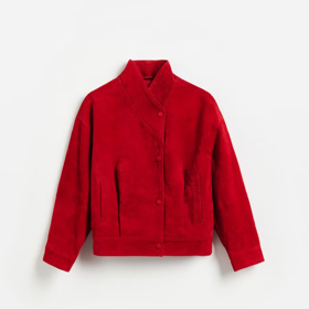 Semišová oversize bunda, Reserved, 3799 Kč