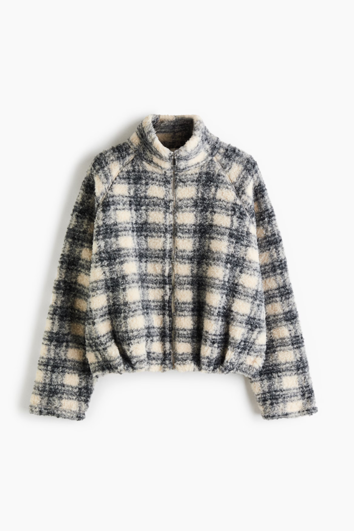 Plyšová bunda s bublinovým lemem, H&M, 879 Kč