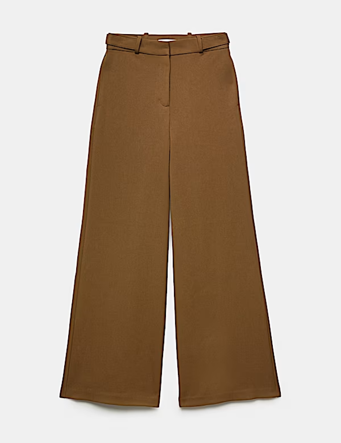 Projmuté kalhoty se širokými nohavicemi, s bočními záložkami, Marks&Spencer, 1299 Kč