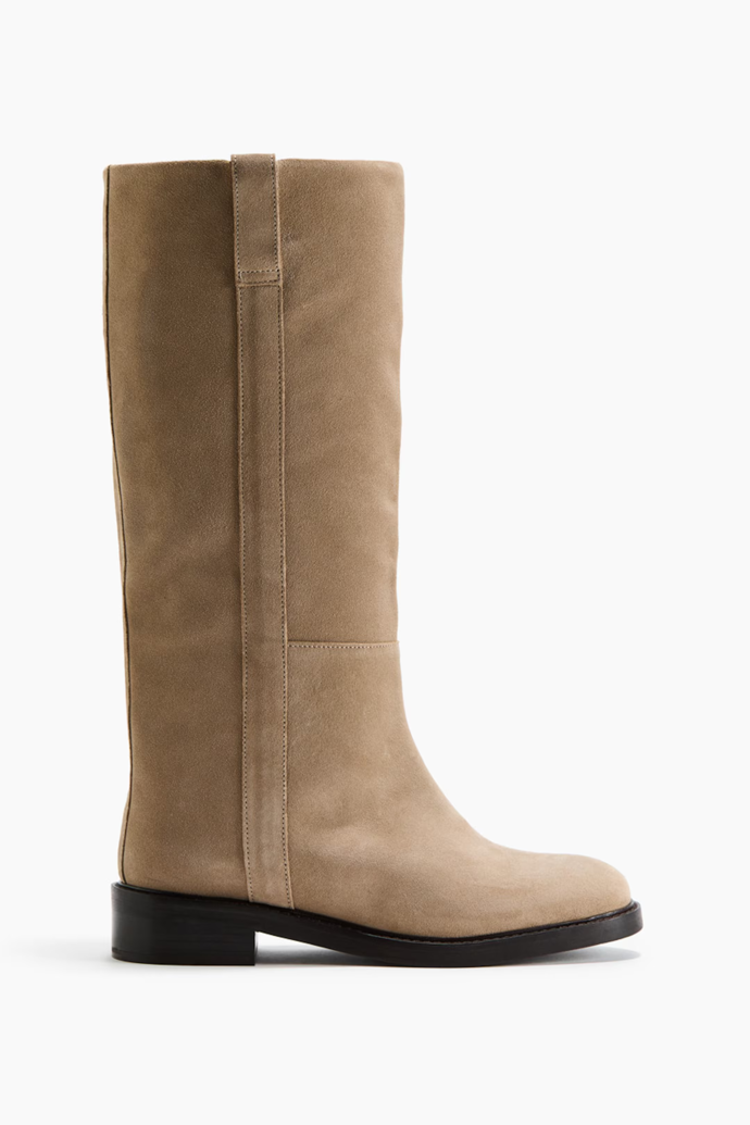 Semišové kozačky po kolena, H&M, 3999 Kč