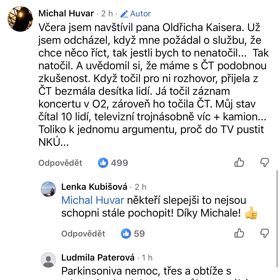 Michal Huvar a jeho vyjádření k videu s Oldřichem Kaiserem.
