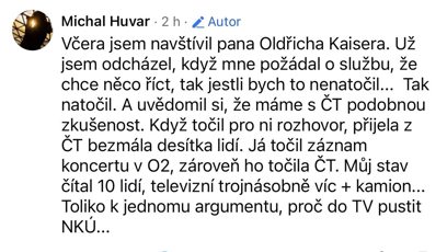 FOTO: Michal Huvar a jeho vyjádření k videu