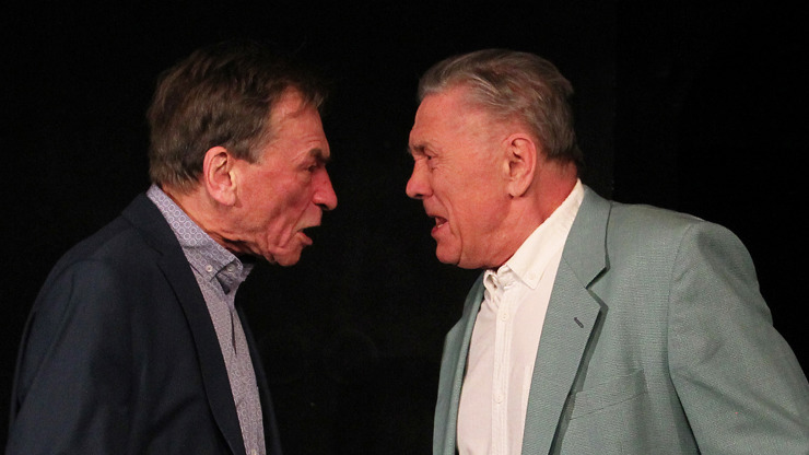 František Němec a Petr Kostka v inscenaci Pan Halpern a pan Johnson. František Němec a Petr Kostka v inscenaci Pan Halpern a pan Johnson.