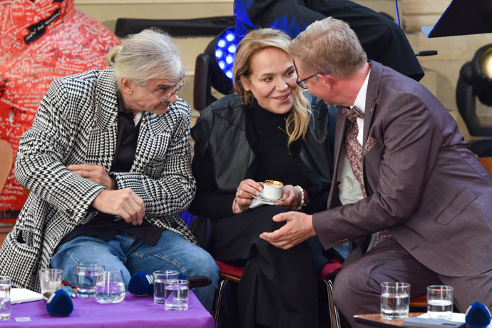 Dagmar Havlová i Oldřich Kaiser si měli společně s Alešem Cibulkou co říct. 