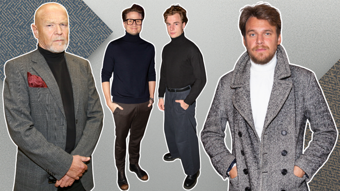 Jak sluší slavným mužům rolák: Marek Vašut sází na eleganci černého základu, Vojtěch Dyk volí bílou verzi pod kabát
