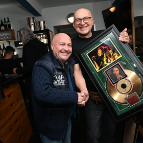 Michal David dorazil popřát Fanánkovi k 60. narozeninám.
