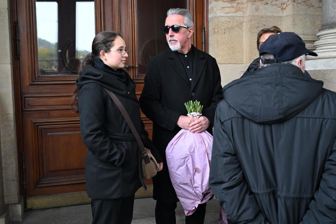 Pohřeb Jiřího Štěpničky v Národním divadle.