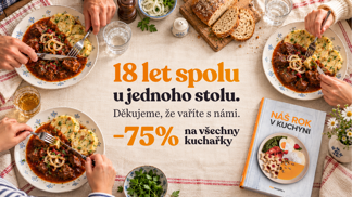 Toprecepty slaví 18 let: Užijte si narozeninovou slevu 75 % na kuchařky