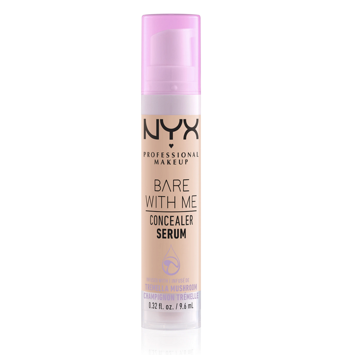 Hydratační korektor 2 v 1 NYX Professional Makeup Bare With Me Concealer Serum zamaskuje projevy akné, tmavé kruhy pod očima i začervenání, přitom pleť zklidní a zajistí jí 24hodinovou hydrataci, takže se vám na ní nevytvoří suchá místa ani nevzhledné šupinky. 270 Kč