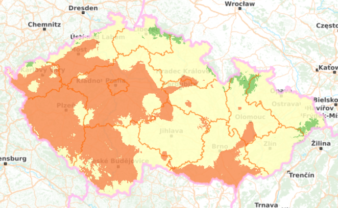 Houbová mapa k pondělí 5. října 2026.