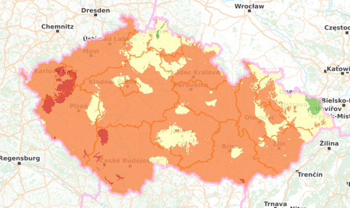 Houbová mapa k pátku 16. října 2026.