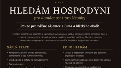 FOTO: Influencerka Nela Slováková hledá hospodyni.