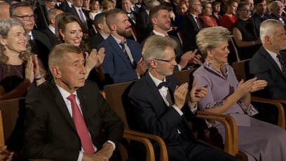 FOTO: Premiér Andrej Babiš po silném projevu prezidenta netleskal.