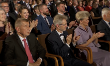 Premiér Andrej Babiš po silném projevu prezidenta netleskal.