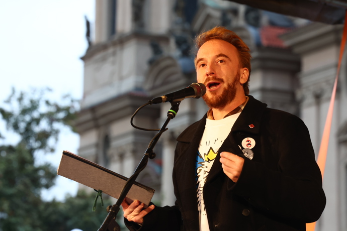 Mikuláš Minář ze spolku Milion chvilek pro demokracii. 