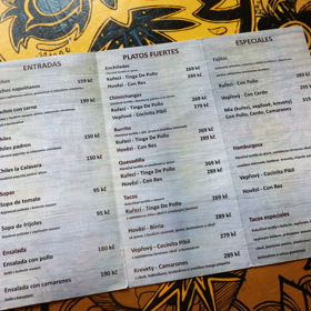 Menu je v Pancho's opravdu rozsáhlé.