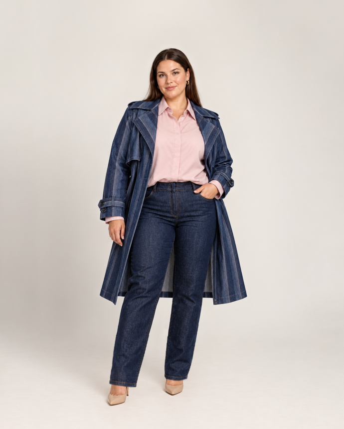 Zajímavou obměnou klasiky je také džínový trenčkot s páskem, který dodá podzimnímu outfitu uvolněnější, a přitom velmi stylový a trendy charakter.