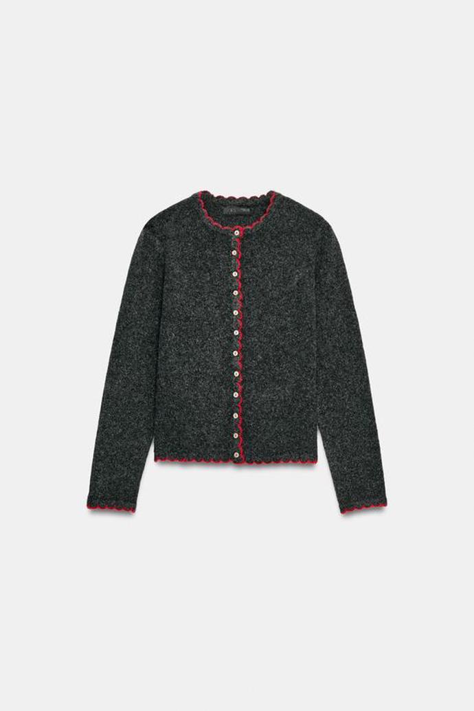 Kardigan s kontrastními lemy, Zara, 799 Kč