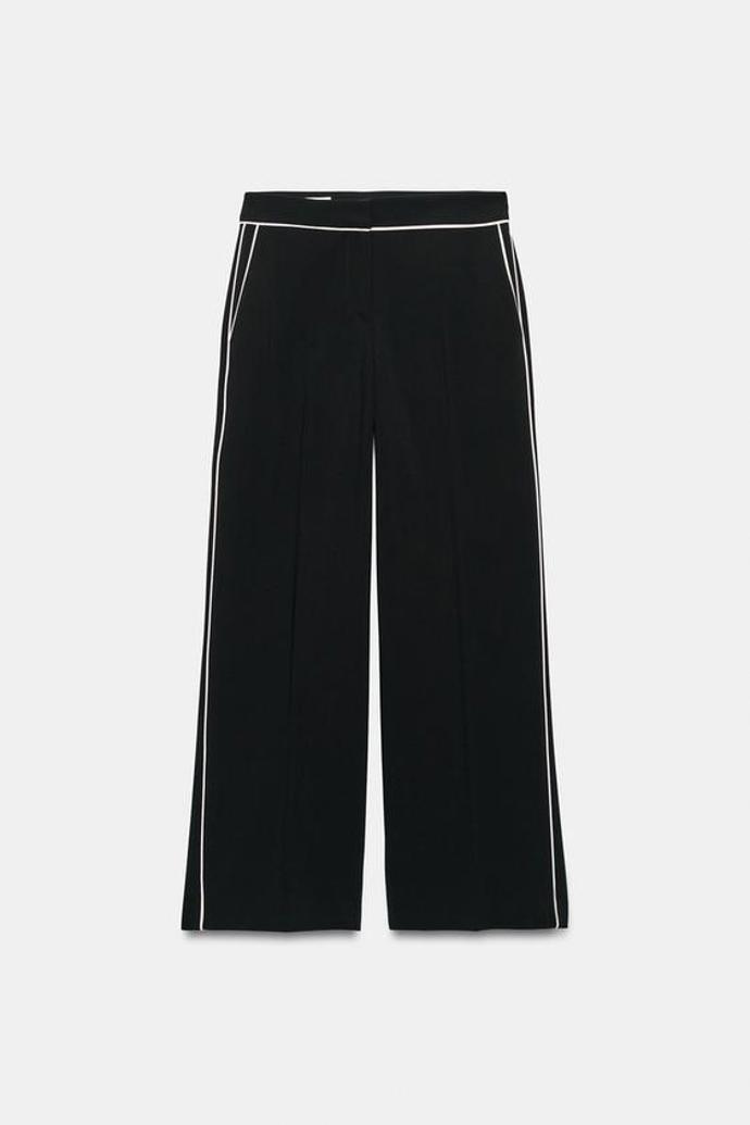 Kalhoty s kontrastním lemováním, Zara, 849 Kč