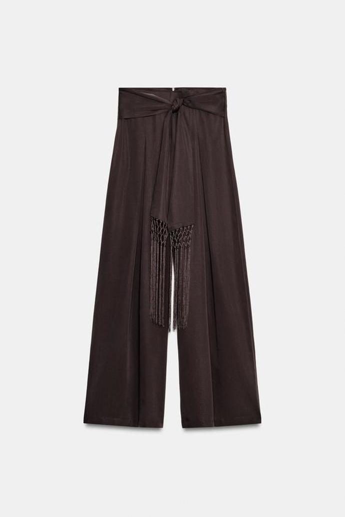 Kalhoty s páskem se střapci, Zara, 1199 Kč
