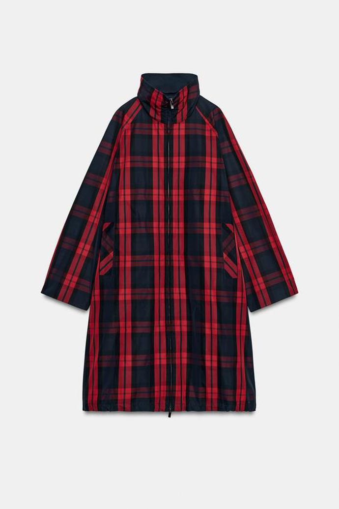 Károvaný trenčkot, Zara, 1799 Kč