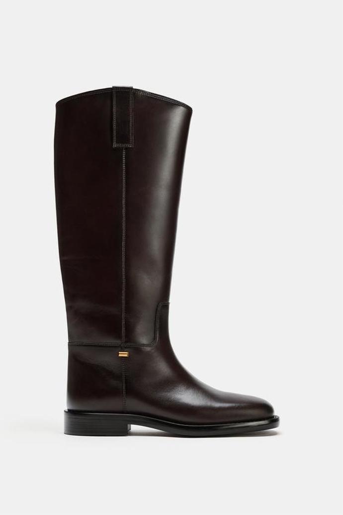 Kožené jezdecké kozačky, Zara, 2999 Kč