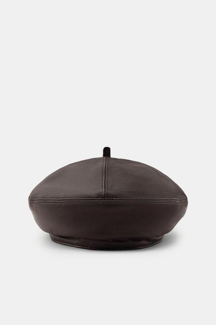 Kožený baret ze 100% kůže, Zara, 849 Kč