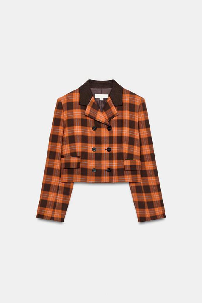 Krátké kostkované sako, Zara, 1799 Kč