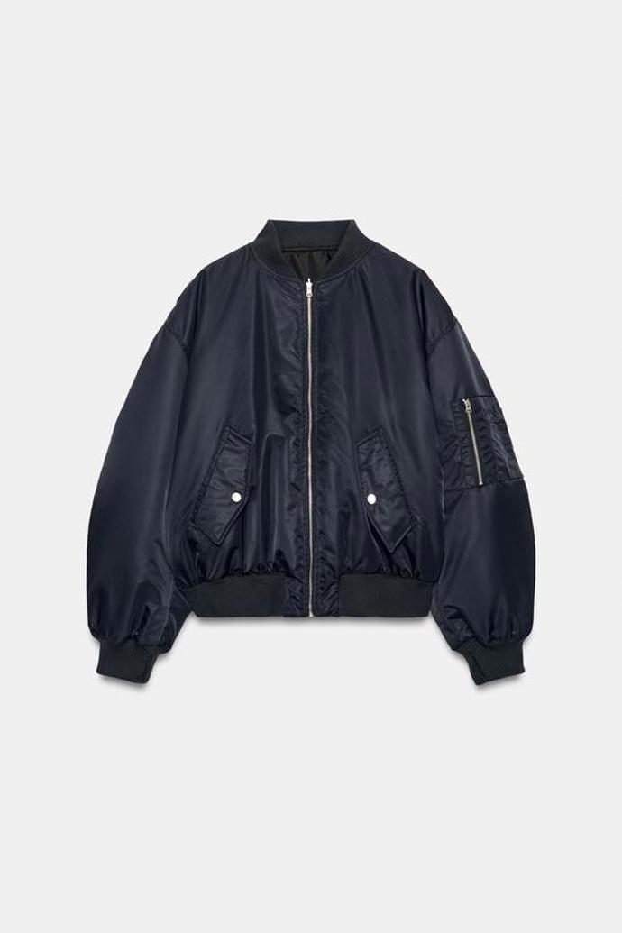 Oboustranná bunda bomber oversize, Zara, 1499 Kč