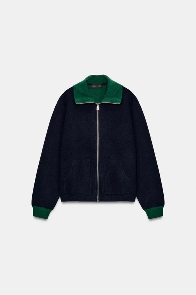 Úpletový kardigan se zipem, Zara, 1199 Kč