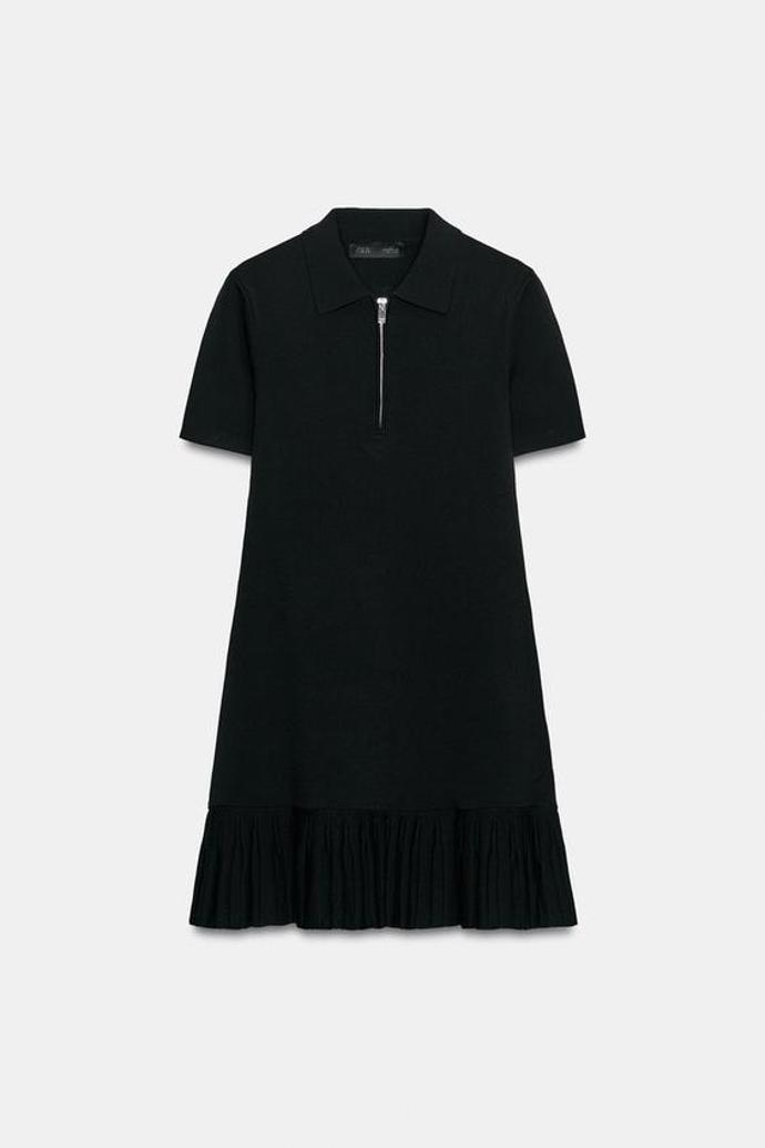 Úpletové krátké šaty s plisováním, Zara, 999 Kč